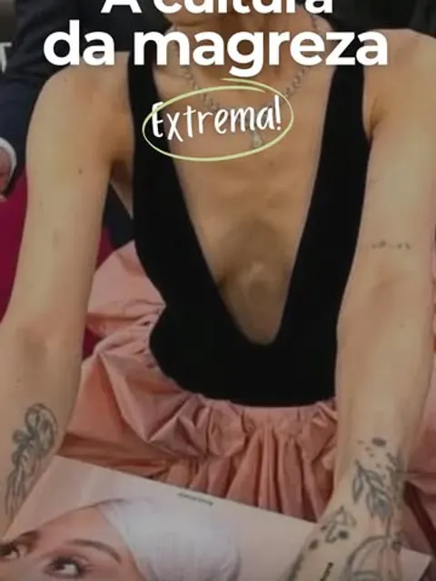 Mariana em uma publicação sobre cultura da magreza extrema.